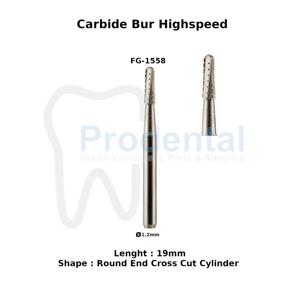 Dental Bur Tulang Carbide Tungsten Fissure High Speed FG1558 Bur Crown Remover Bur Bongkar Crown seperti SS White