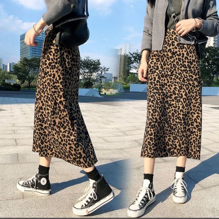 rok leopard / rok wanita / skirt / rok / rok macan / rok Korea / rok macan tutul