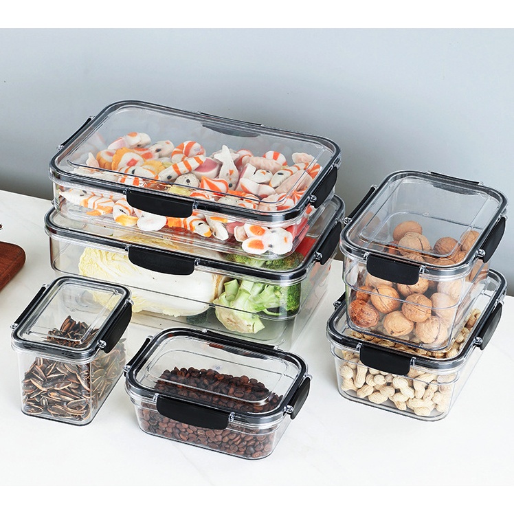 Adda Home - Toples Kedap Udara Ukuran Panjang Persegi Penyimpanan Makanan Snack Seafood BPA Free - C