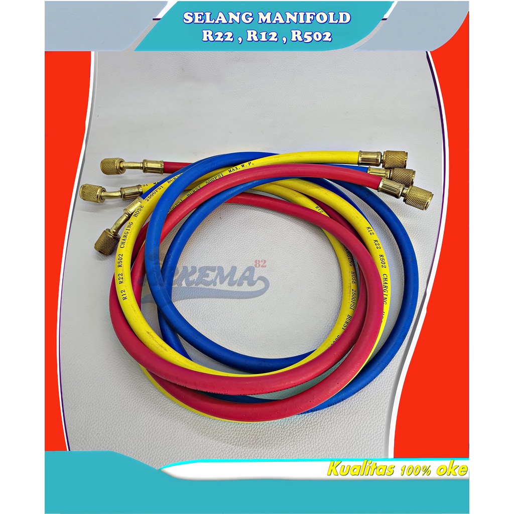 [ SATUAN ] SELANG MANIFOLD | SELANG MANIFOLD R22 R134 R502 1.5METER | SELANG ANALIZER | SELANG ANALISER | SELANG MANIFOLD ANALIZER