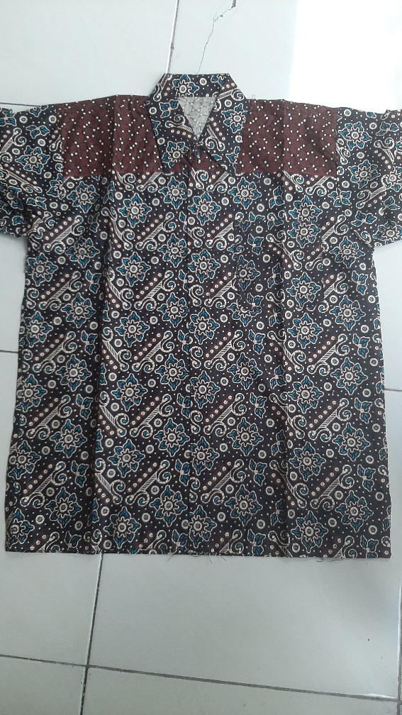 Kemeja Batik Pria Size  M L Xl Xxl Bswart Batik Hrb026 Kenongo Hem Panjang Padi