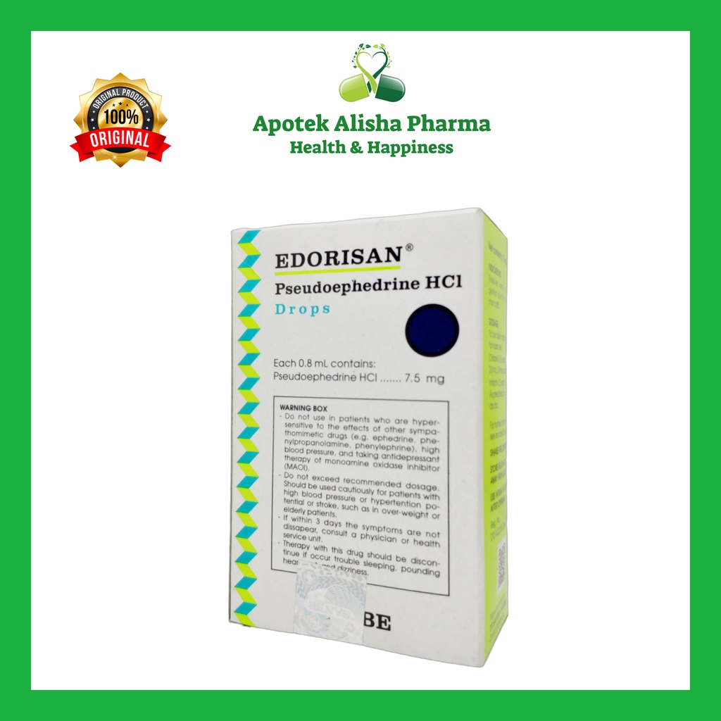 EDORISAN ORAL DROPS 15ml - Edorisan Drop Obat Flu Pilek Meler Hidung Tersumbat Bayi / Edorisan Baby Drops