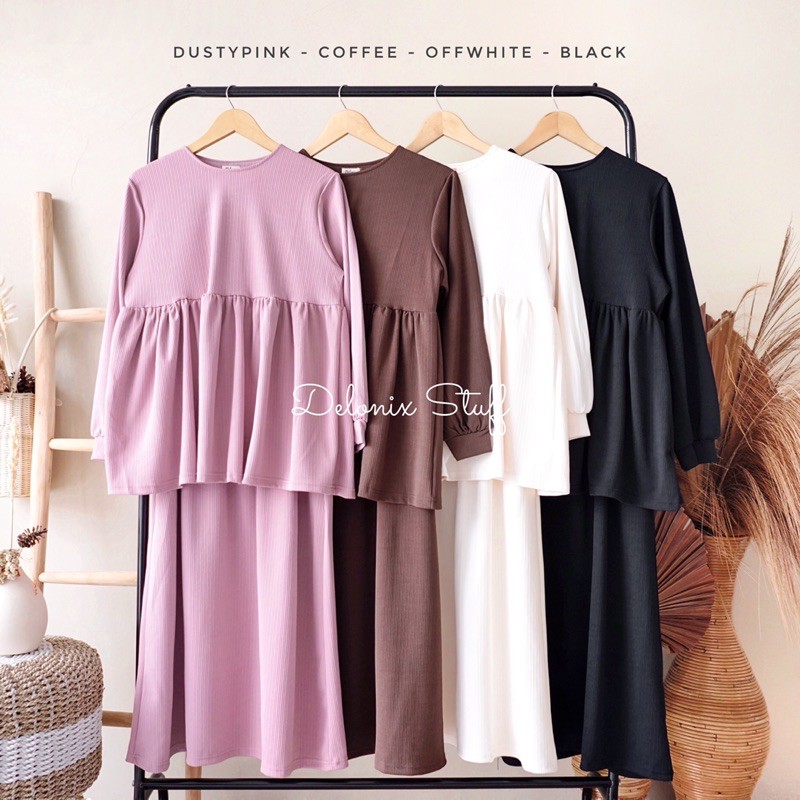 Claire rib oneset skirt