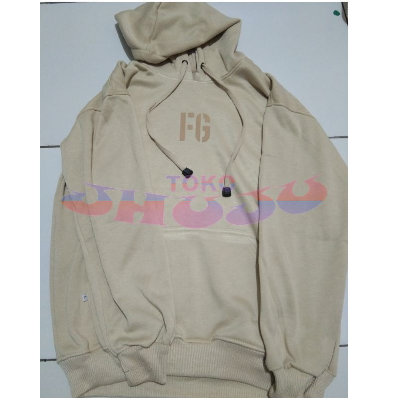 Jaket Hoodie Jumper EXO Chanyeol style FG sablon cream