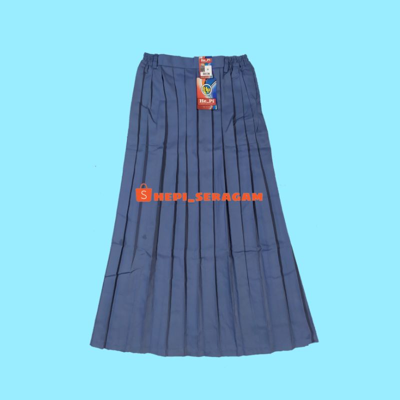 Rok SMA panjang biru muda  seragam sekolah  SMA [HEPI]
