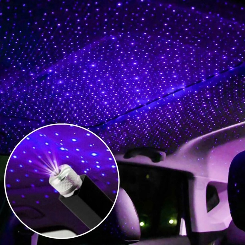 Romantis LED Atap Mobil Bintang Malam Proyektor Cahaya Suasana Galaxy Lampu USB Adjustable Lampu Hias Interior Mobil Dekorasi Cahaya