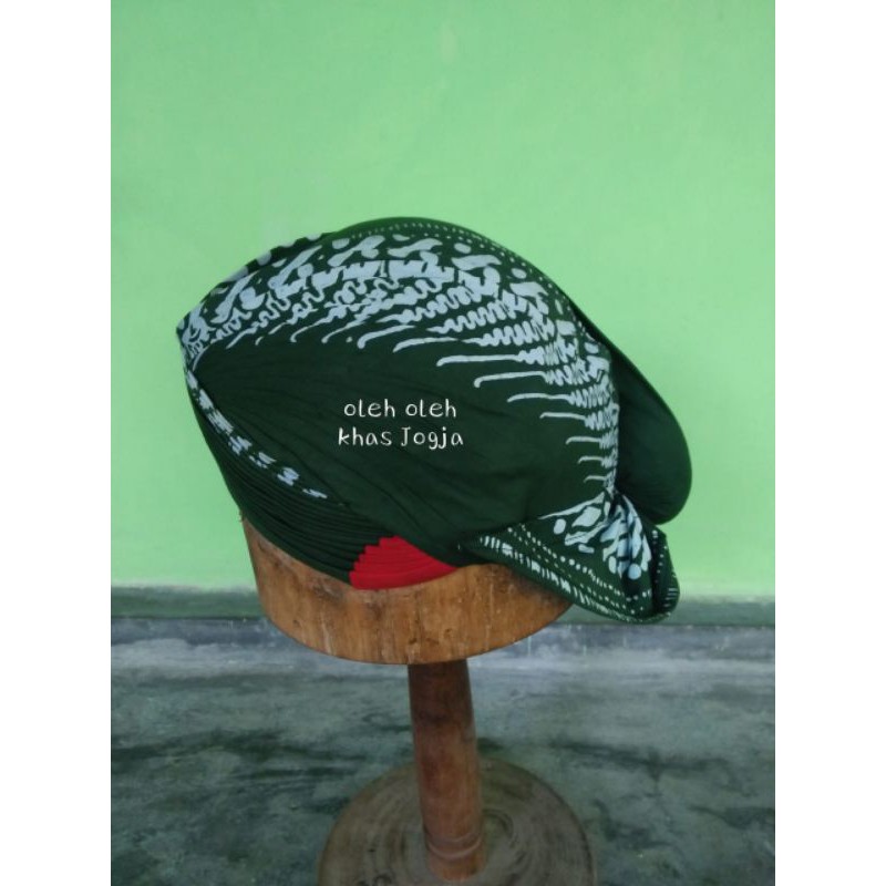 blangkon kumiter hijau alusan bisa di cuci - blangkon jogja - blangkon jawa - blangkon halus