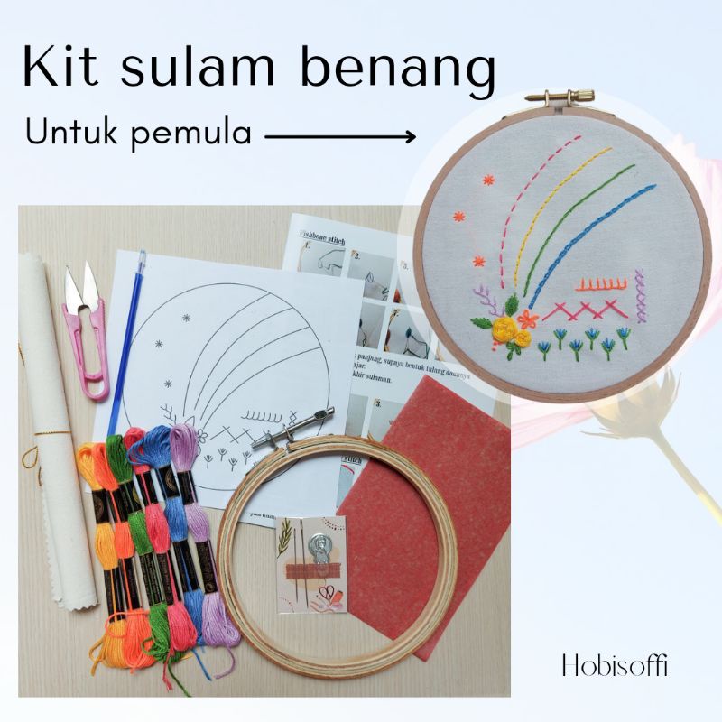 Kit sulam benang untuk pemula - embroidery kit