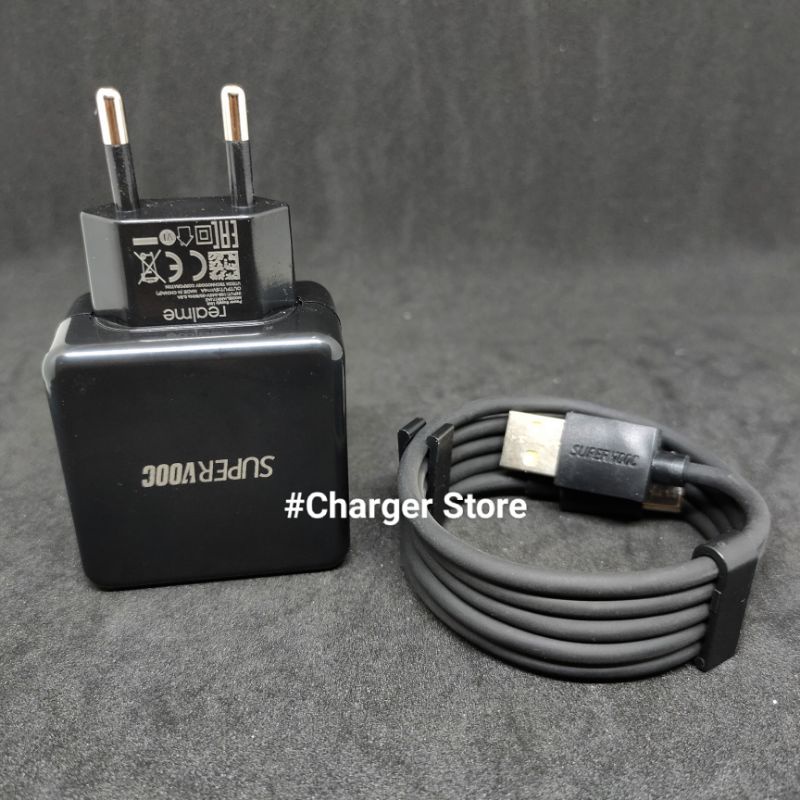 Charger Realme Hitam Type C SUPERDART 5V 4A 20W VOOC Fast Charging ORIGINAL