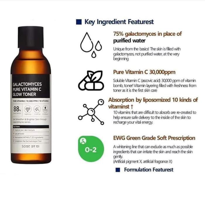 SOME BY MI Galactomyces Pure Vitamin C - Brightening Face Toner Serum