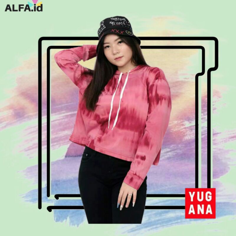 AF-TAMORA Sweater Crop Hoodie Tie Dye XXL Jumbo Wanita