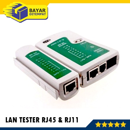 LAN Tester RJ45 dan RJ11 Network Cable Alat Test Tes Cek Kabel Jaringan Komputer Telepon FREE Bonus Battery