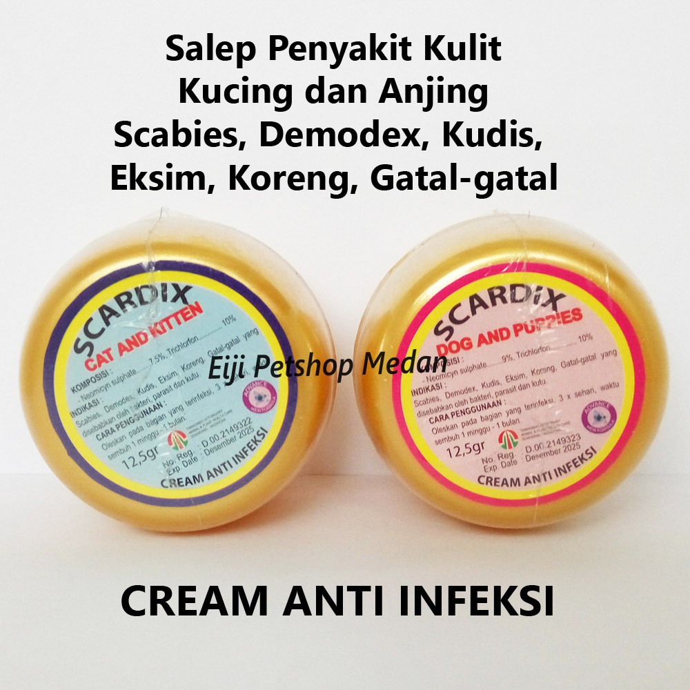 Scardix Cream Luka Kucing Salep Scabies Demodex Gatal-gatal Kucing Salep Scabies Anjing Obat Jamur K