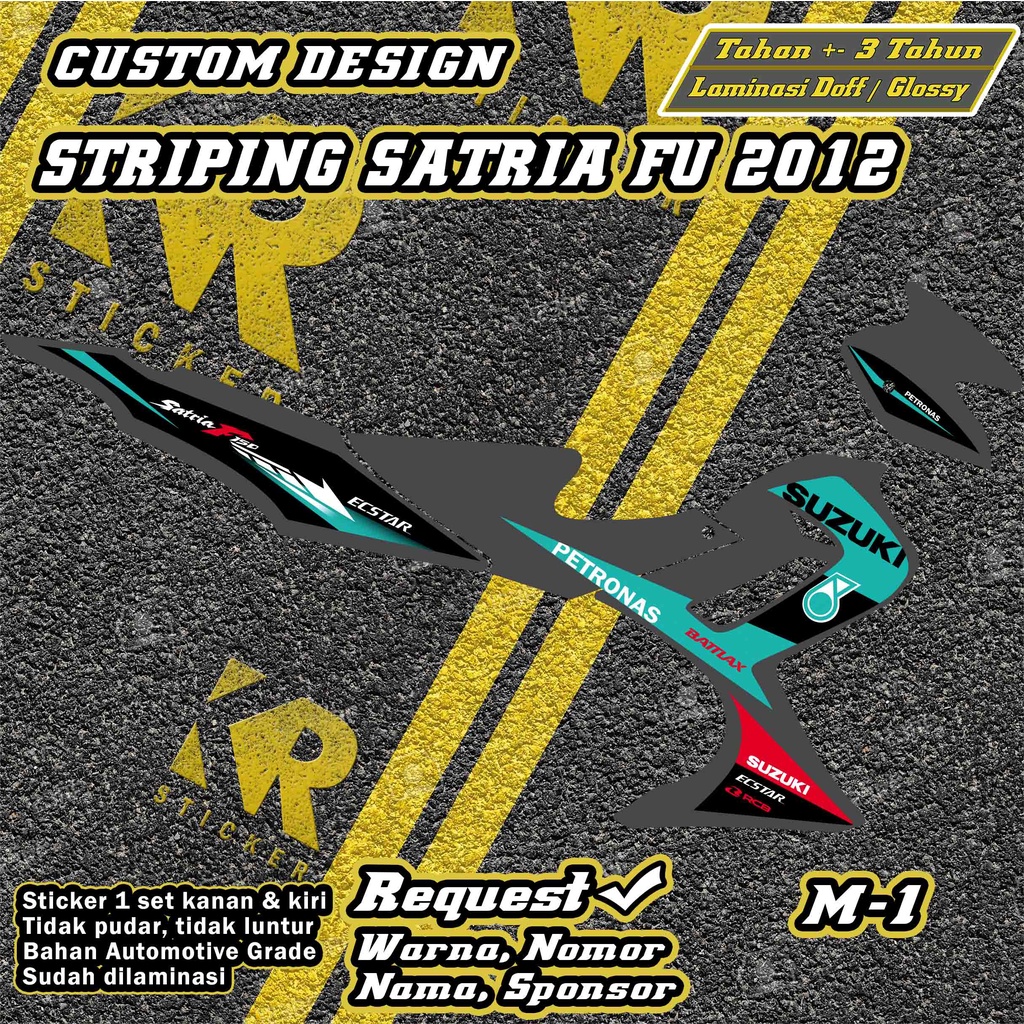 Stiker Striping Satria fu 2012 | Custom Desain lis variasi striping sticker satria fu | M1 | KR STIC