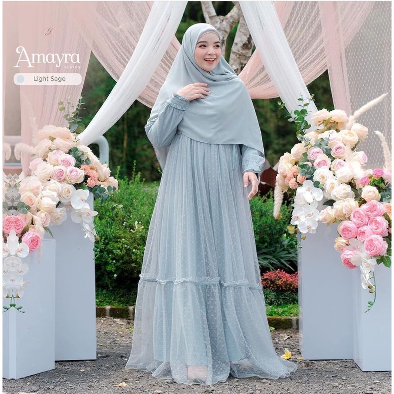 amayra dress series gamis kombinasi tile model terbaru