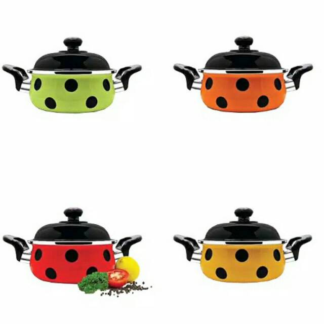 Panci Enamel Bug Dot 22cm / Panci Enamel Polkadot / Panci Enamel Bugs Dot / Panci Enamel Maspion