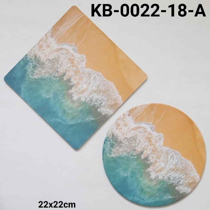 

GR-KB-0022-18 CAKE BOARD ALAS KUE KOTAK BULAT 22CM LAUT PANTAI KERANG BEST SELLER