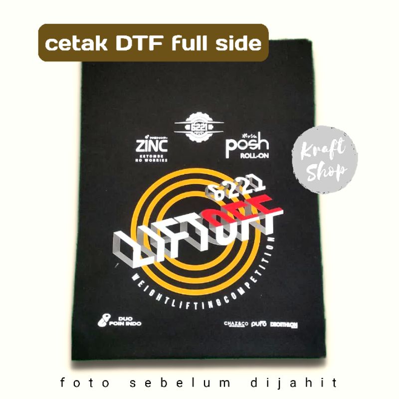 Totebag Kanvas Hitam Tebal Custom Fullprint