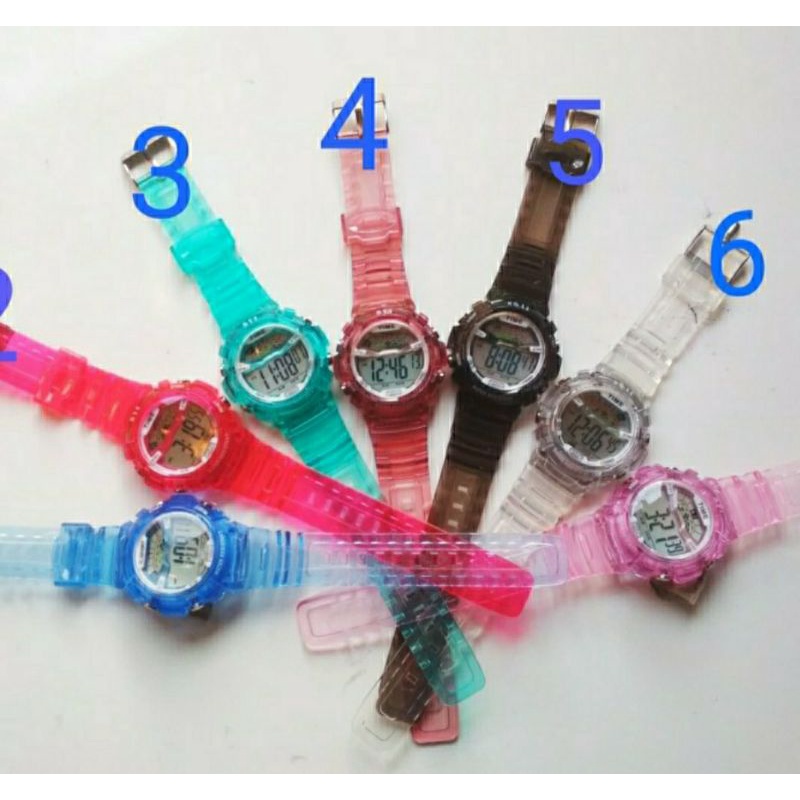 Promo Terbaru Jam Tangan Transparan Digital G Time 511 Fashion Sport Wanita Pria Warna