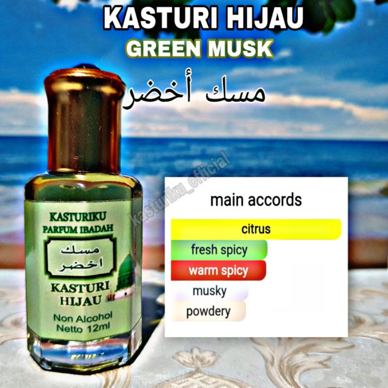 Bibit Parfum Kasturi Hijau Original 12ml