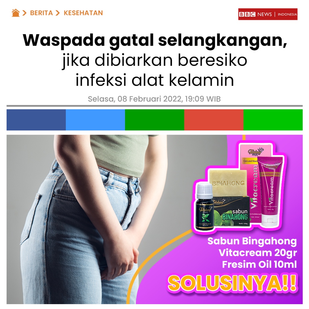 Paket Obat Salep Gatal Jamur Eksim Selangkangan Menahun Ampuh - Vitacream , Sabun Binahong , Fresim Oil 10ml Sudah BPOM