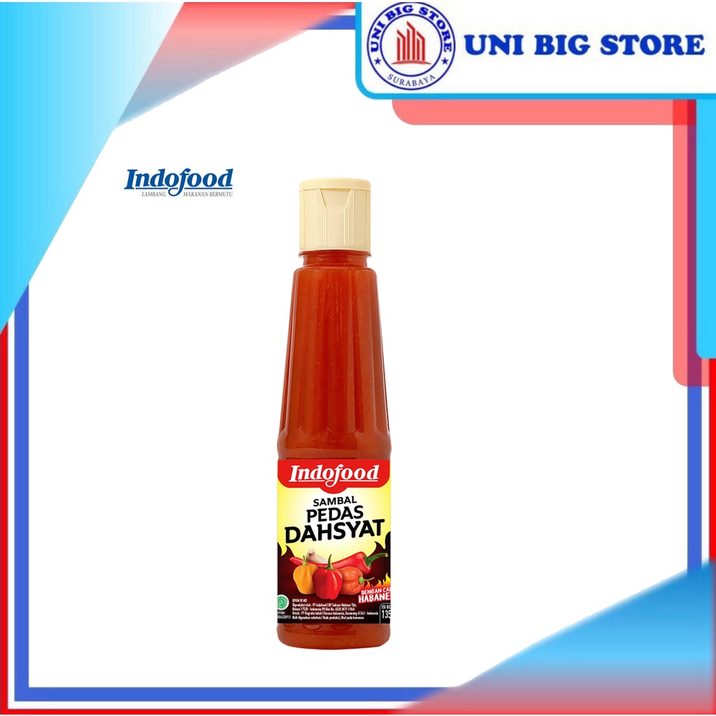 

Indofood Saus Sambal Pedas Dahsyat 135 ml Saos Hot Chili Sauce