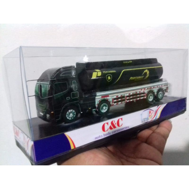 Papercraft Miniatur Truk Tangki Pertamax Turbo
