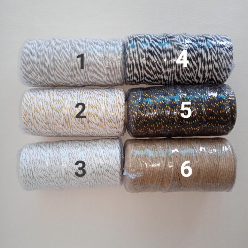 Bakers Twine 2mm Bakers Cord Tali Kado Tali Hamper Tali Katun per meter