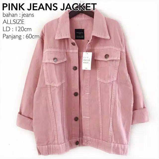 PINK JEANS JACKET DENIM OUTERWEAR MIRIP ZARA