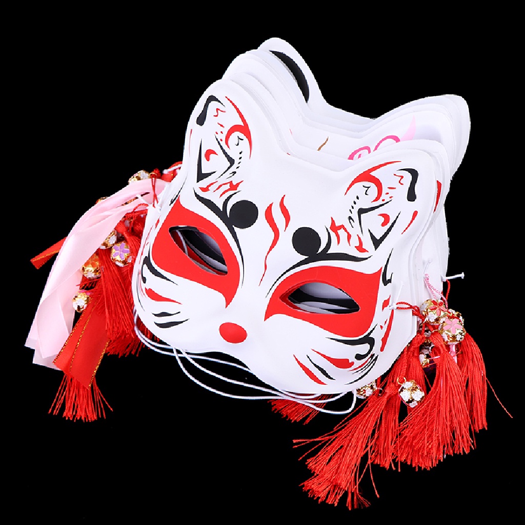 1 Pc Masker Setengah Wajah Desain Anime Rubah Kucing Untuk Alat Peraga Pesta Cosplay