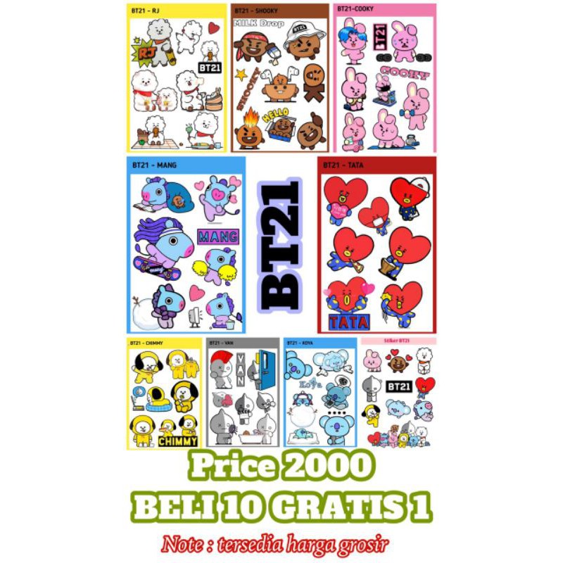 

stickerBTS doff Stiker karakter BT21