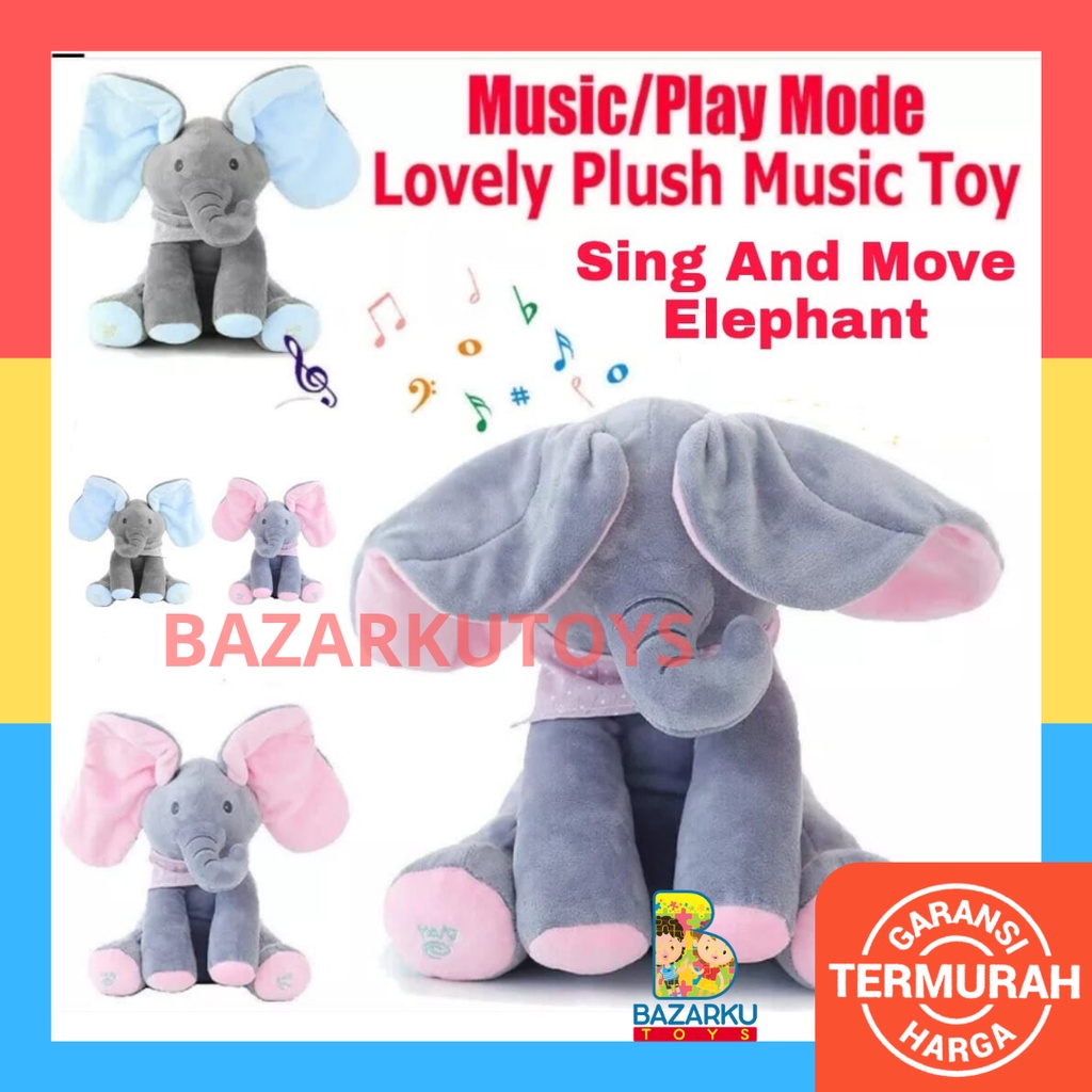 Boneka Sing and Move Cilukba Boneka gajah Lucu Boneka Bersuara Boneka Bayi Boneka Anak Boneka Karakter Gajah