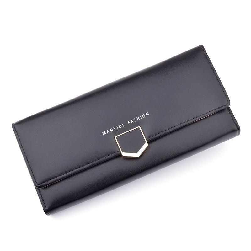 DOMPET LIPAT PANJANG WANITA PESTA KULIT HITAM HILLES WA496B5 IMPORT KOREA SLOT KARTU UANG BESAR PREMIUM CEWEK MURAH REMAJA TIPIS SIMPLE BRANDED BATAM