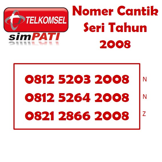 Nomor cantik simpati Telkomsel 4G lte nomer kartu perdana tahun 2008