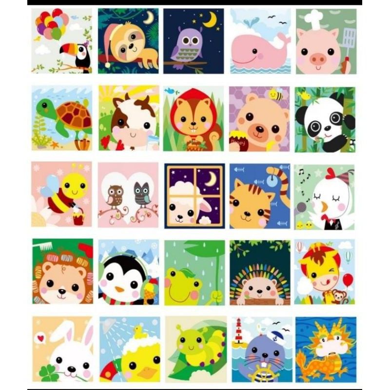 

Canvas Painting Motif Baru/Mainan melukis anak/Canvas painting whit number