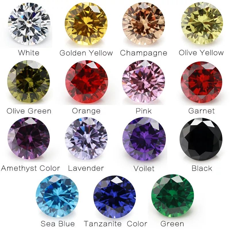 A5 Quality Fancy Color 7 - 7,5 MM Pink Yellow Round Cubic Zirconia A5 Quality