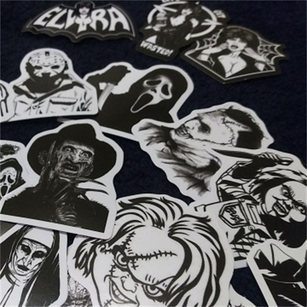 Mxbeauty Horror Film Stiker Notebook Tahan Air Laptop Decals Graffiti Stiker Untuk Mobil Gitar Kartun Stiker