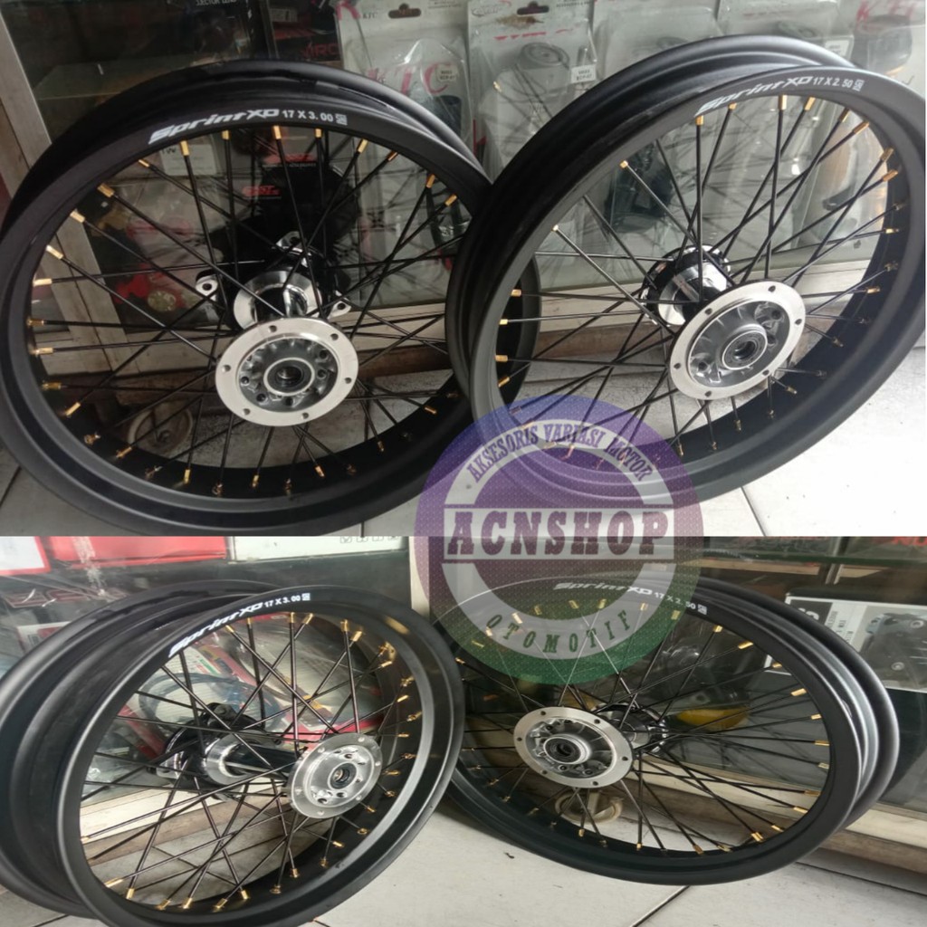 Paketan Velg Super Moto Honda CRF 150 / KLX 150 velg Rossi sprint XD SET