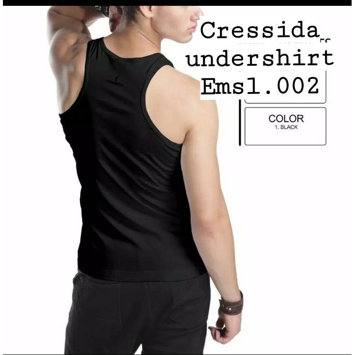 gos CRESSIDA SINGLET PRIA EMSL.002 / CMUS.002 cressida kaos dalam pria cressida 100% original