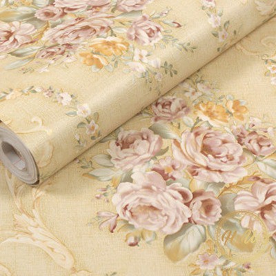 TERMURAH | Wallpaper Stiker Dinding | Motif Kembang Cream | 45CM x 10Meter | SOLUSI DEKORASI