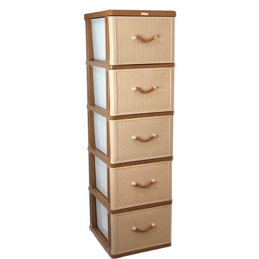 AKAKO - Lemari laci Plastik JUMBO motif Tikar susun 5 / PROMO MURAH