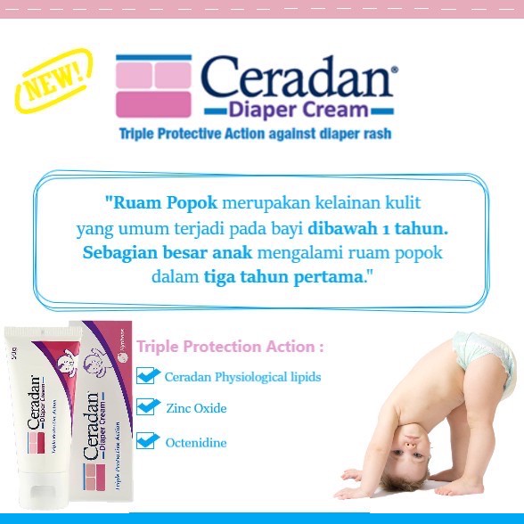 Ceradan Diaper Cream 50g Krim Ruam Popok / Iritasi Kulit / Kering Atopik