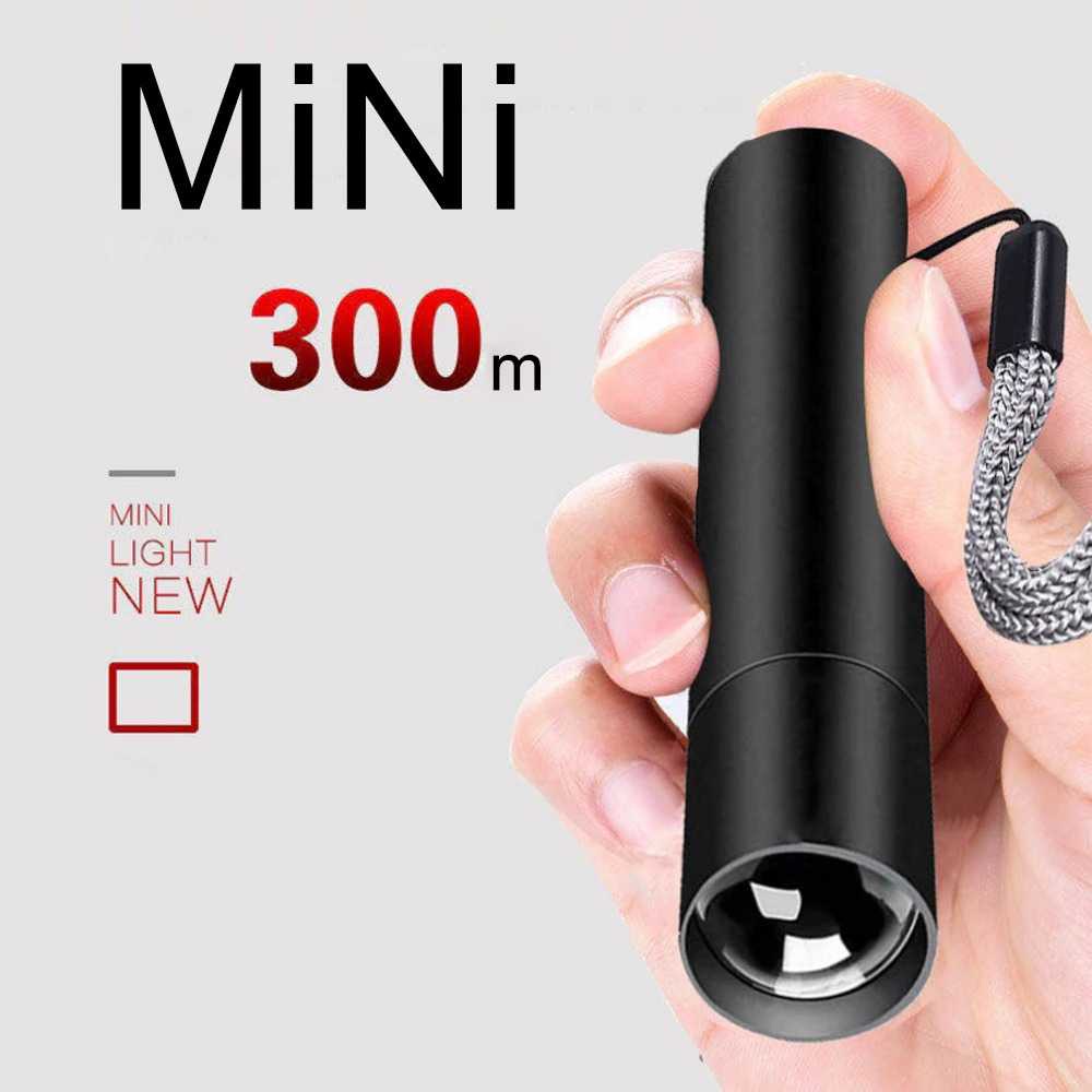 TaffLED Senter LED Mini Rechargable Telescopic Zoom Lamp Cahaya Terang Baterai Built-in 500 mAh Berkualitas