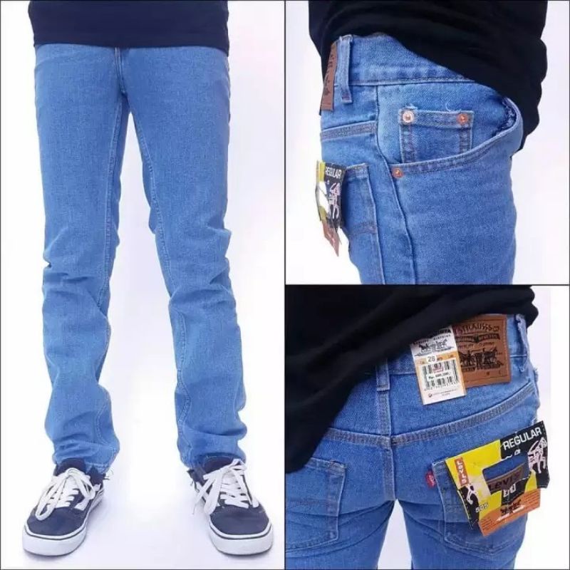 Celana Jeans Pria Panjang Standart Fit/ Jeans Reguler Pria Basic Celana Panjang Terbaru Model levis