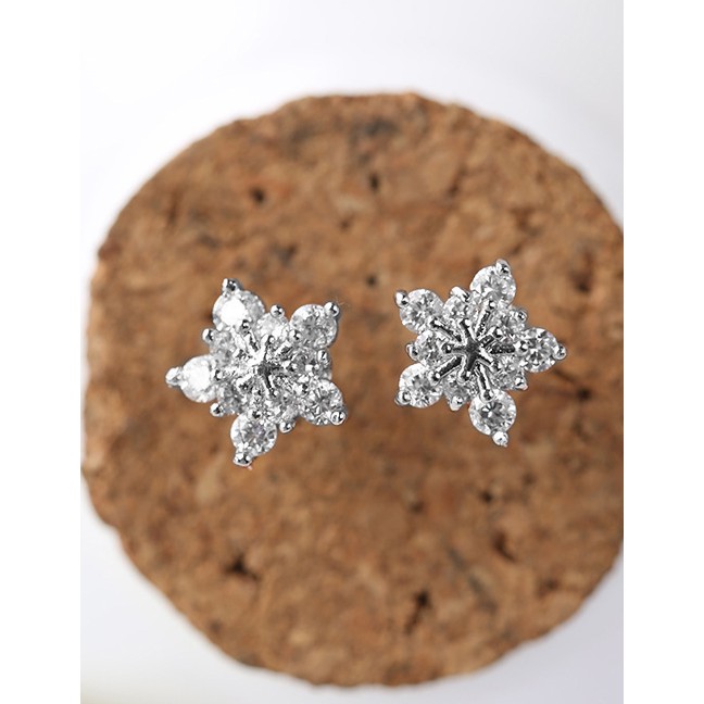 LRC Anting Tusuk Fashion Color Snowflake Shape Decorated F07050