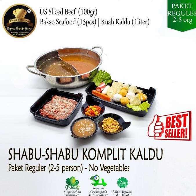 

[[BISA COD]] Paket Shabu Komplit Kuah Kaldu untuk 2-5 orang (Halal Food) - No Vegetables, Plastik