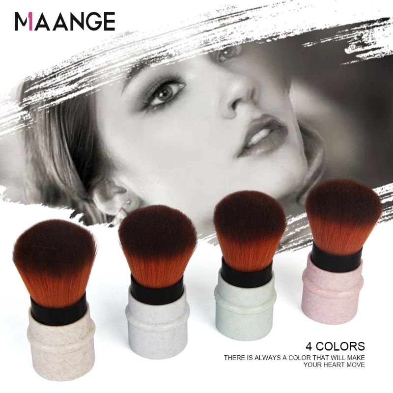 Maange 1Pc Brush Makeup Portable Marmer Retractable Multifungsi/kuas blush on/bedak