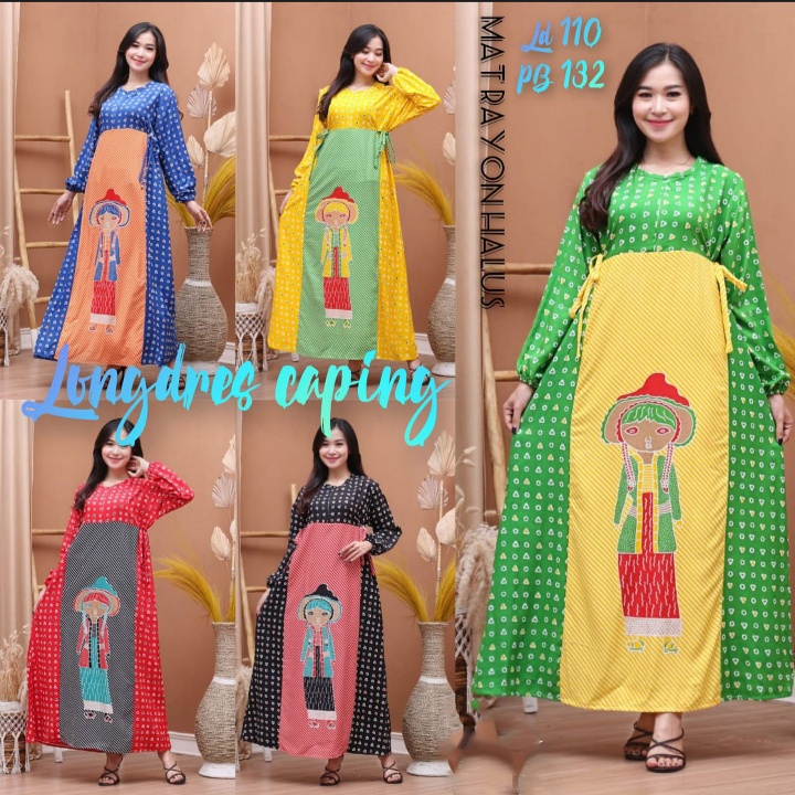 Longdress Longdres Caping Bu Tejo Rayon Super Busui