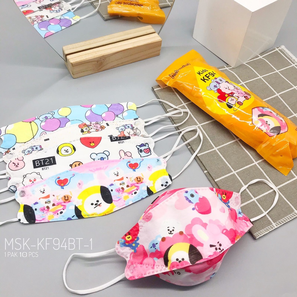 KF94 EVO isi 10Pcs BTS BT21 4PLY Anak-Remaja Tebal IMPORT High Quality IDOL K-POP KPOP KOREA