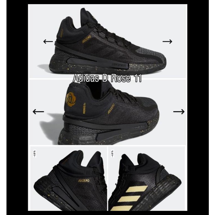 (Bigsale) Sepatu Basket Adidas D Rose 11 Black Gold Original - Fz1544